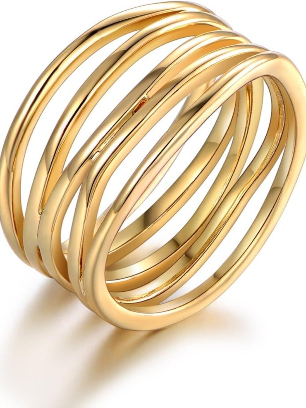 18K Gold Plated Statement Ring for Women Trendy Bold Ring Made in Brazil